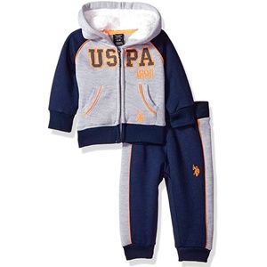 U.S. Polo Assn. Baby Boys' 2 Piece Fleece Jog Set